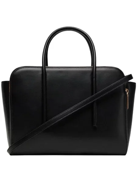 Calvin Klein Kabelka Carryall Mini Leather Tote Bag černá