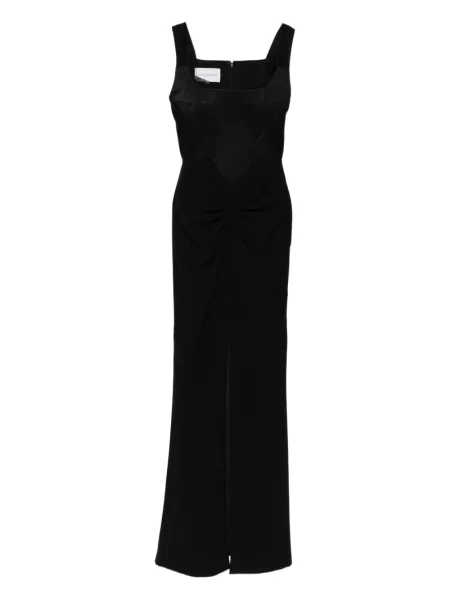Rochie maxi Silk Love & Lace de mătase de costum negru