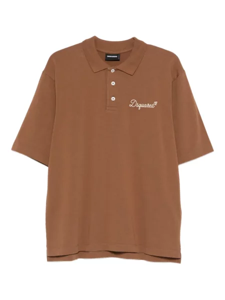 Polo Dsquared2 cu broderie maro