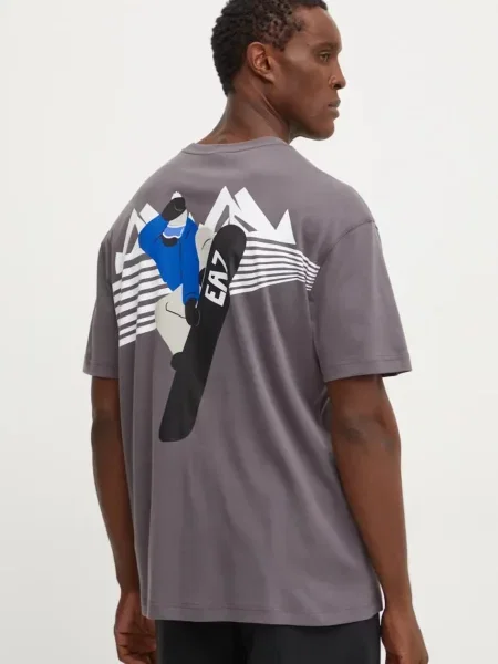 Emporio Armani tricou din barbati cu imprimeu gri