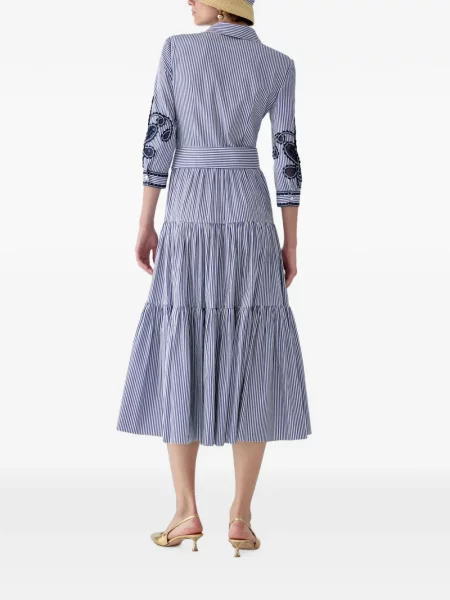 Rochie midi Carolina Herrera cu dungi albastru