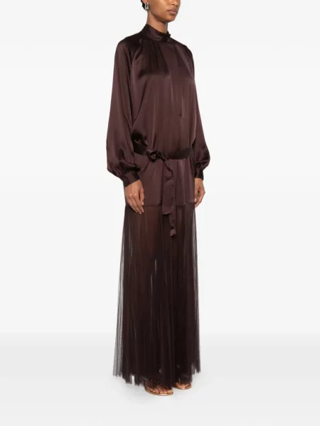 Rochie Forte_forte de mătase maro
