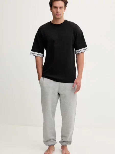 HUGO loungewear kratka majica z elastanom TADE T-SHIRT črna