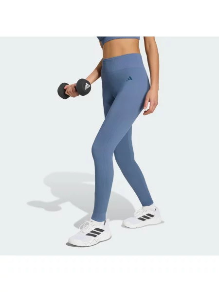 Długie dzianinowe legginsy do ćwiczeń Essentials niebieskie