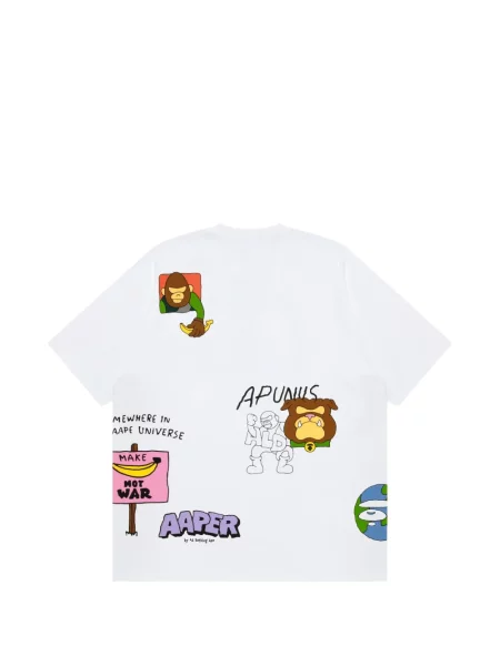 Tricou Aape By A Bathing Ape cu imagine alb