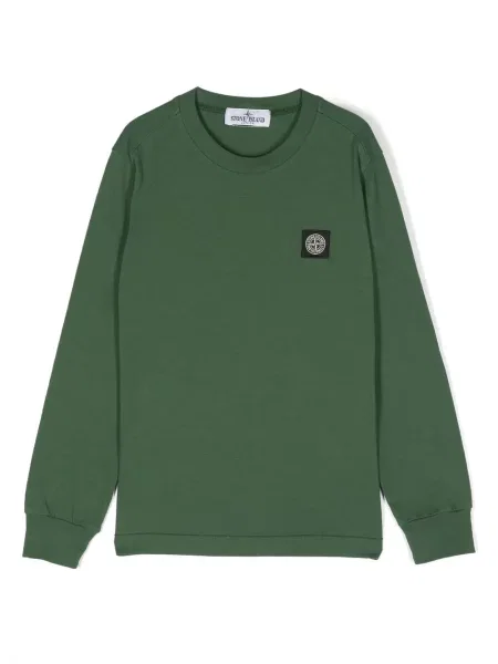 Dětska mikina bez kapuce Stone Island zelená