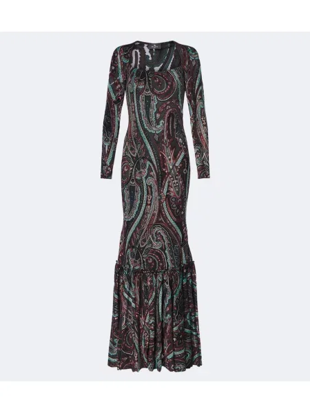 Rochie Etro cu broderie cu model paisley