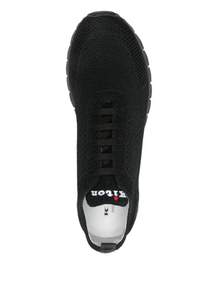 Sneakerși Kiton cu șireturi tricotate negru