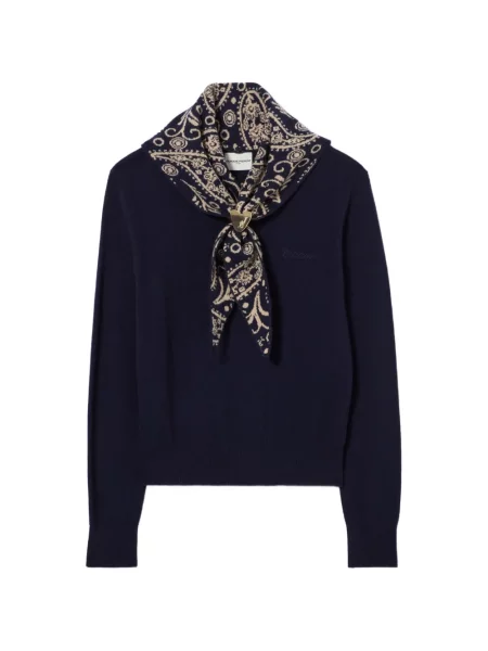 Pulover Claudie Pierlot cu motiv cu inimi albastru