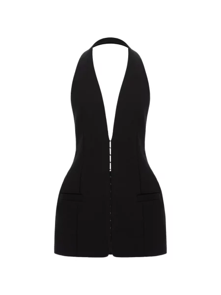 Vestă Seen Users cu gât halter negru