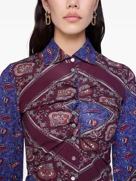 Cămașă Rabanne cu imagine cu model paisley violet