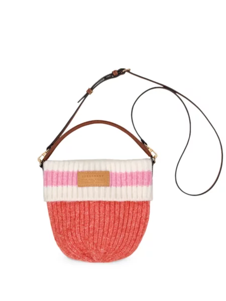 Geanta crossbody Longchamp tricotate portocaliu