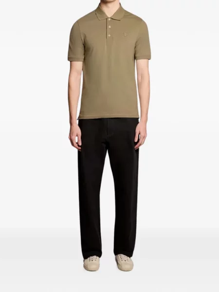 Поло тениска Lyle & Scott бродирана зелено