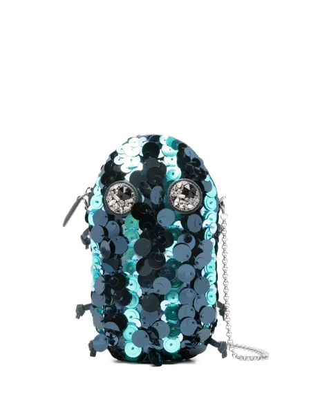 Kopertówka Anya Hindmarch z cekinami niebieska