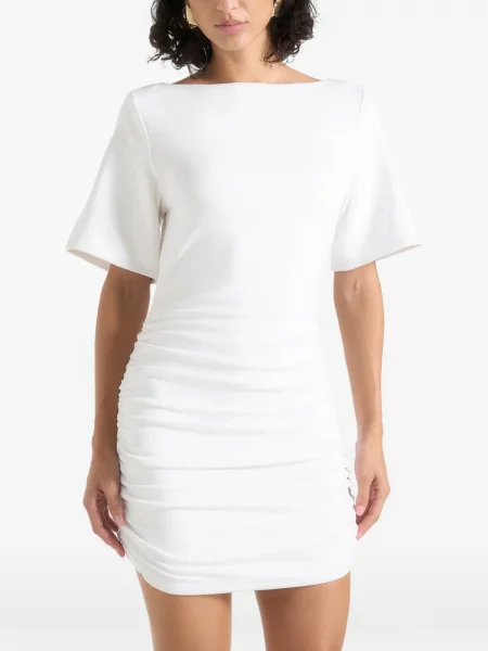 Rochie tip cămașă Manière De Voir cu volane alb
