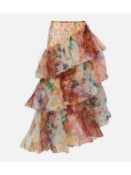 Spódnica maxi Zimmermann w kwiatki z falbankami