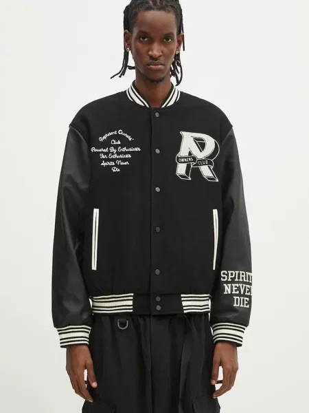Vunena bomber jakna Represent Owners Club Varsity Jacket za prijelazno razdoblje crna