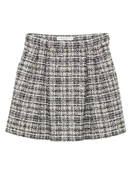 Fustă Alessandra Rich în carouri din tweed negru