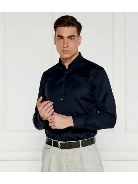 Boss Cămașă Roan Bleumarin Slim Fit negru