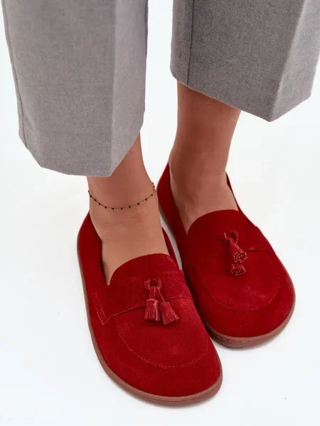 Mokasini Zazoo iz semiša rdeča
