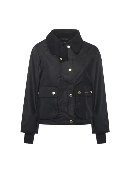 Barbour kurtka Cropped Beadnell Wax przejściowa czarny