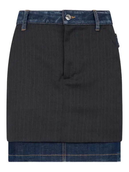 Fustă midi Dsquared2 cu dungi negru