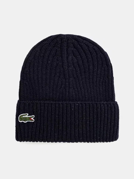 Вълнена шапка Lacoste от вълна черно