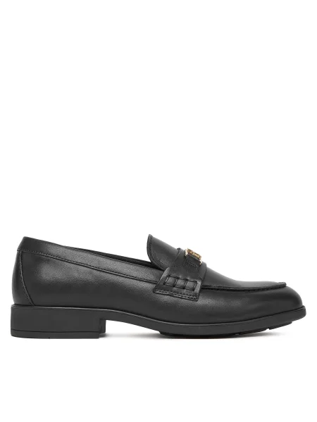 Pantofi loafer Tommy Hilfiger din piele cu autograf negru