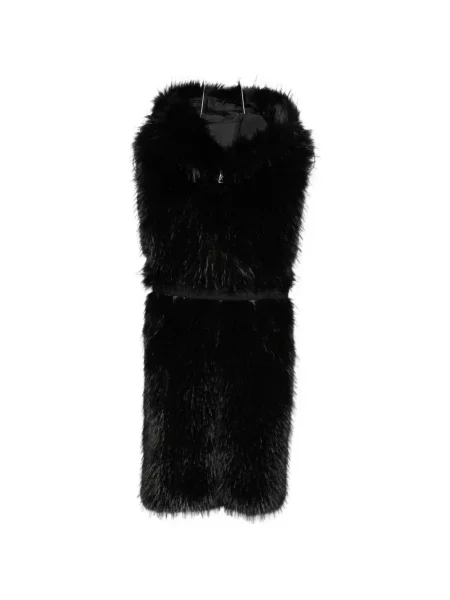 Vestă Moncler cu glugă cu blană negru
