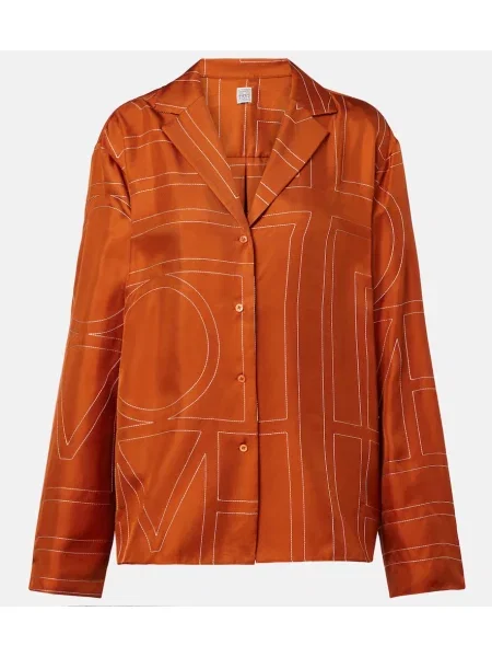 Cămașă Toteme de mătase portocaliu