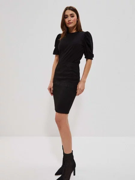 Fustă tip creion Marisse cu model floral negru