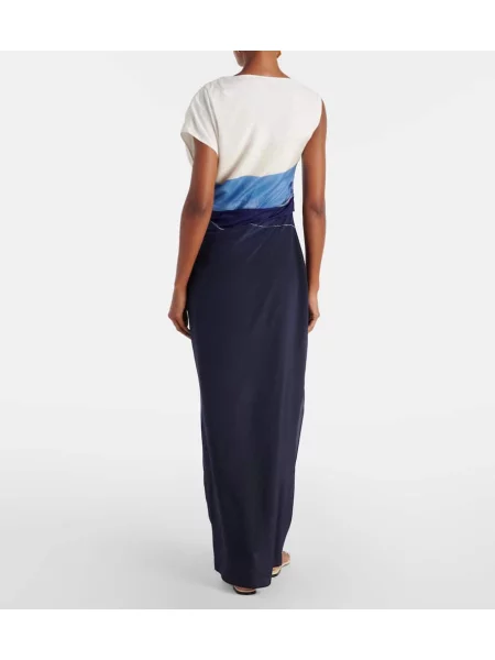 Rochie maxi Sir cu imagine de costum albastru