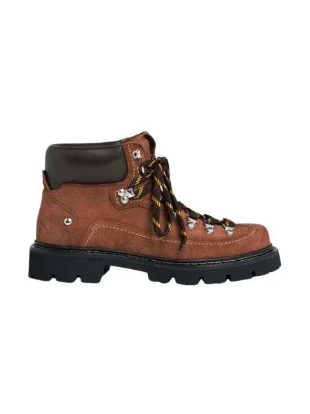 Botki Dsquared2 skórzane brązowe