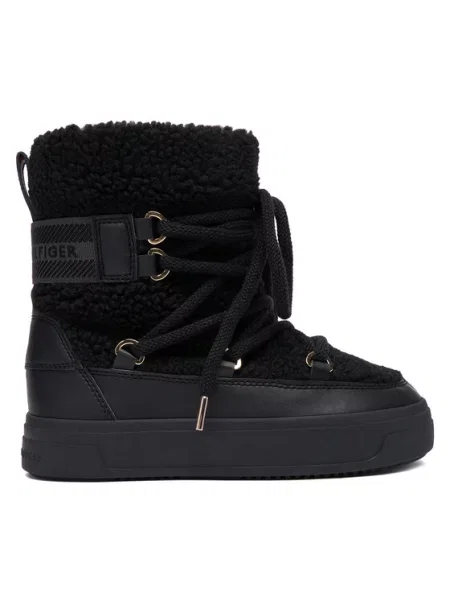 Tommy Hilfiger Škornji za sneg Faux Shearling Snowboot črna