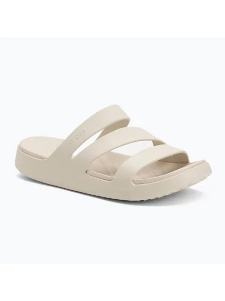 Pantofle Crocs na ramínka béžové