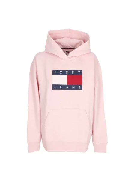 Bluza z kapturem Tommy Hilfiger w kolorze melanż różowa