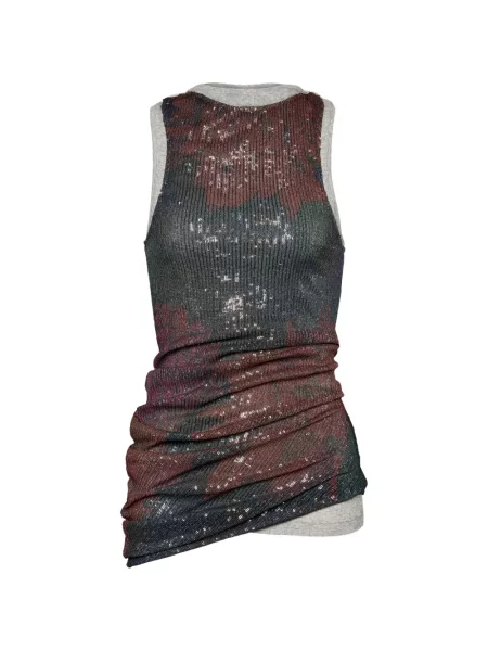 Top Maison Margiela cu paiete drapat verde