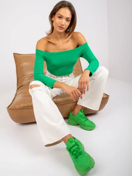 Bluză Fashionhunters verde