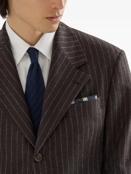 Cravată Brunello Cucinelli de mătase cu imprimeu geometric