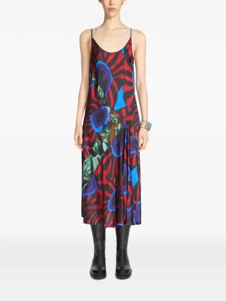 Rochie Dries Van Noten cu imagine roșu