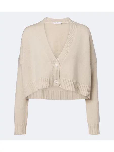 Decupat cardigan Max Mara de lână bej