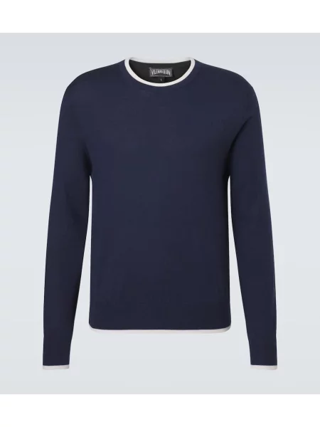 Vlněný svetr Vilebrequin modrý