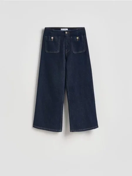 Reserved Pantaloni tip culotte bleumarin