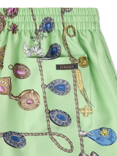 Pantaloni scurți Versace cu imagine cu cordon verde