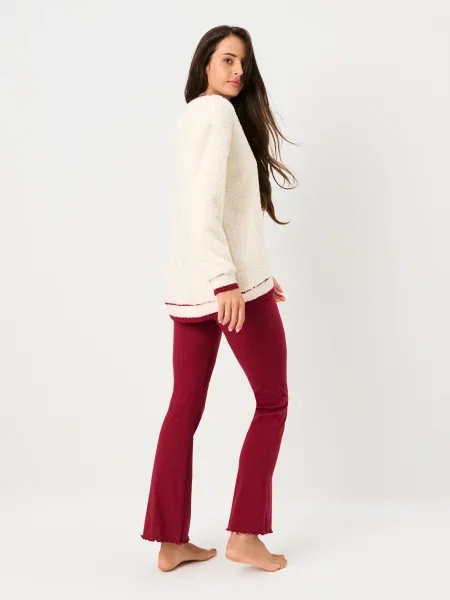 Піжамний комплект із двох предметів кремовий