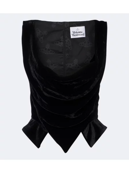 Top Vivienne Westwood de catifea drapat negru