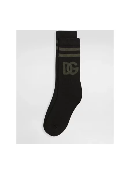 Skarpety Dolce And Gabbana żakardowe z logo czarne