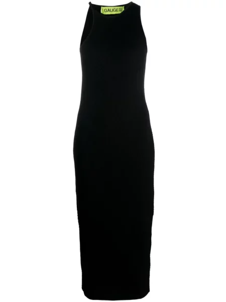 Rochie midi Gauge81 tricotate până la genunchi de costum negru
