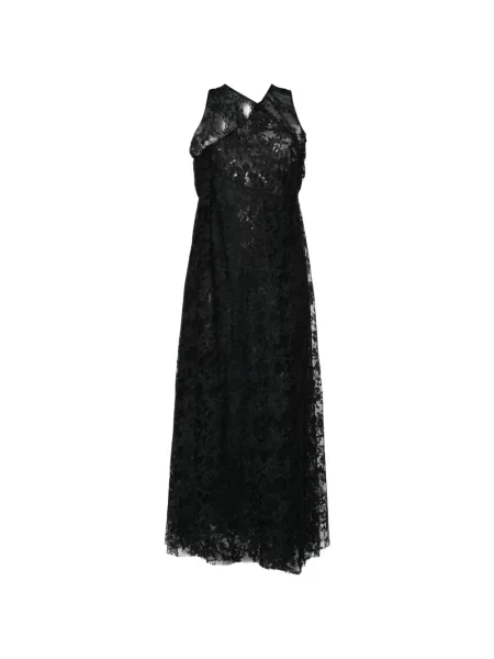 Rochie maxi Junya Watanabe cu model floral din dantelă negru