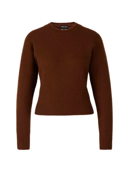 Pulover Tom Ford cu decolteu rotund maro